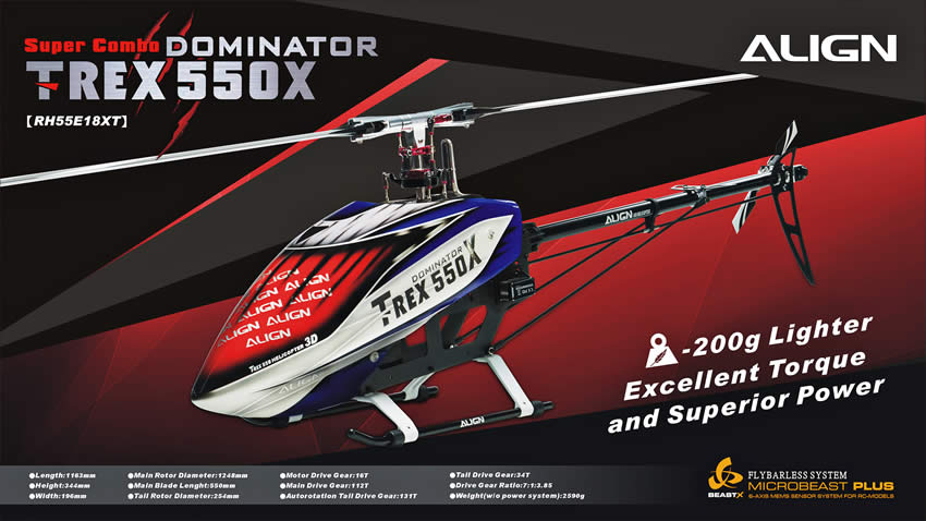 Align T-Rex 550X 3D-Helikopter von Heli-Planet